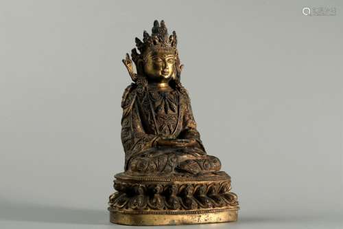 COPPER AND GOLD GILDING BUDDHA FIGURE