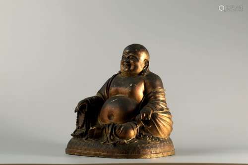 COPPER AND GOLD GILDING BUDDHA FIGURE