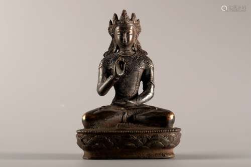 COPPER SILVER GILDING AVALOKITESVARA STATUE