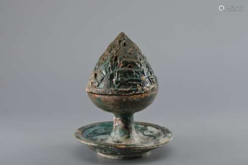 GREEN GLAZE CENSER, HAN DYNASTY