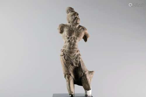 BLUESTONE CARVED HERCULES FIGURE