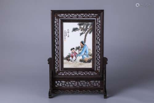 PORCELAIN PAINTING TABLEPLAQUE(ROTATABLE)
