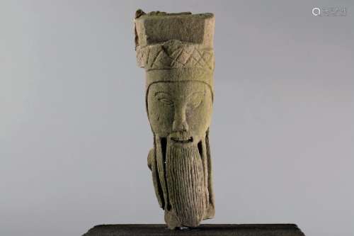 STONE CARVED OFFICIAL HEAD FIGURE