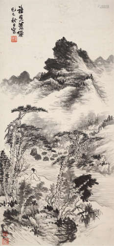 萧愻（1883～1944） 已巳 1929年作 看山图 镜片 水墨纸本