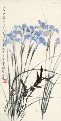 郭怡孮（b.1940） 戊辰 1988年作 花开富贵 立轴 设色纸本