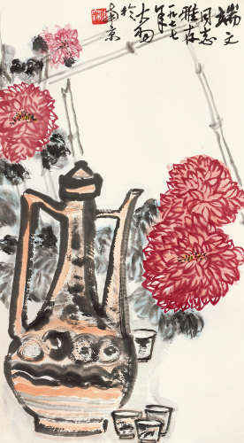 陈大羽（1912～2001） 1977年作 秋韵 立轴 设色纸本