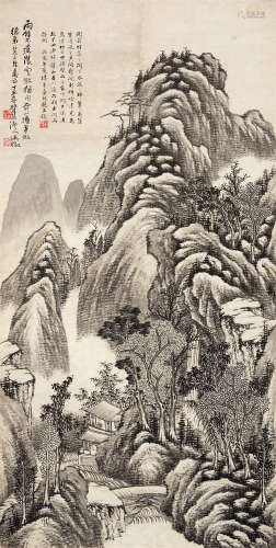 吴徵（1878～1949） 丁丑 1937年作 萧萧水潺 立轴 水墨纸本