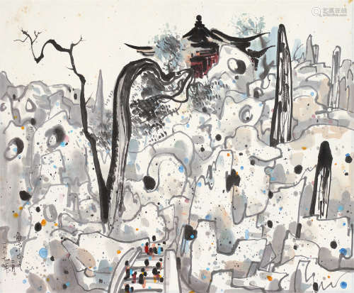 吴冠中（1919～2010） 1987年作 香山揽胜 镜框 设色纸本