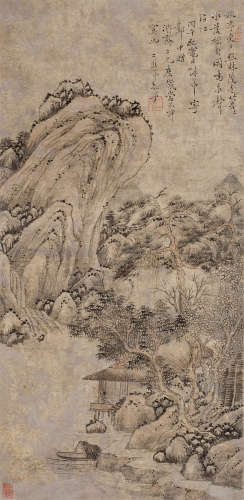 黎简（1747～1799） 丙午1786年作 溪山雅居 立轴 水墨纸本
