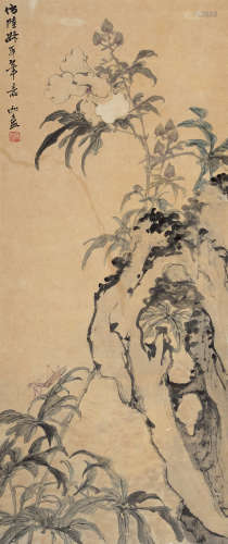 陈摩（1887～1946） 仿陆叔平笔意 立轴 设色纸本