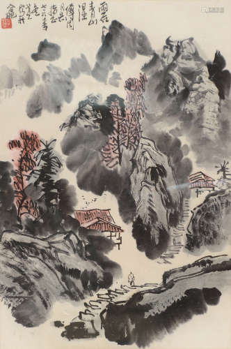 郭公达（b.1931） 1976年作 雨后青山 镜框 设色纸本