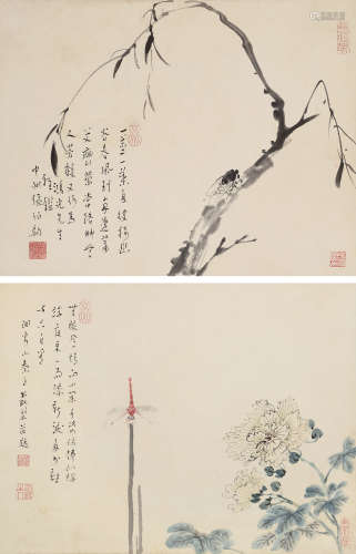张伯驹（1897～1982） 夏蝉 立轴 水墨纸本