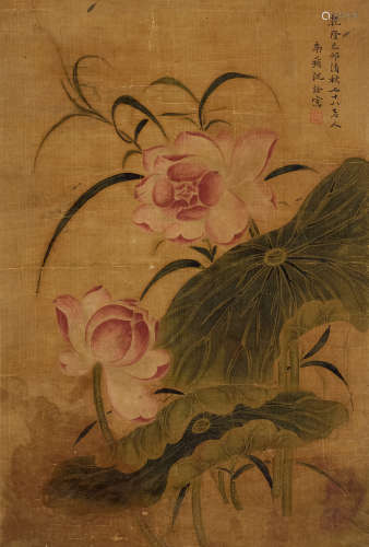沈铨（1682～1762后） 己卯1759年作 荷塘清夏 立轴 设色绢本