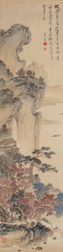 溥心畲（1896～1963） 山林读书 立轴 设色纸本