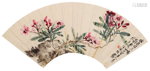曹简楼（1913～2005） 癸丑1993年作 山花灿烂 镜框 设色纸本