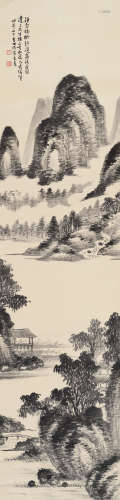 萧俊贤（1865～1949） 戊寅1938年作 观山图 立轴 水墨纸本
