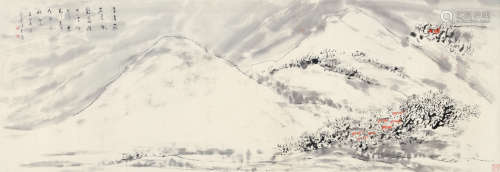 冯其庸（1942～2017） 辛卯2011年作 冬景 镜片 设色纸本