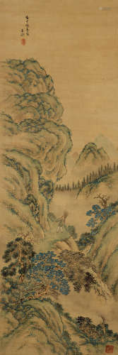 李含渼（1622～？） 打樵归家 立轴 设色绢本