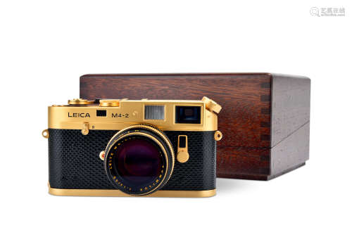 Leica M4-2 Golden Camera with Summilux 50mm f/1.4 .