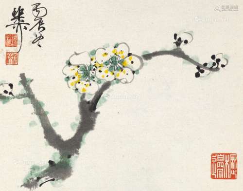 谢稚柳（1910～1997） 1976年作 折枝梅花 镜心 纸本