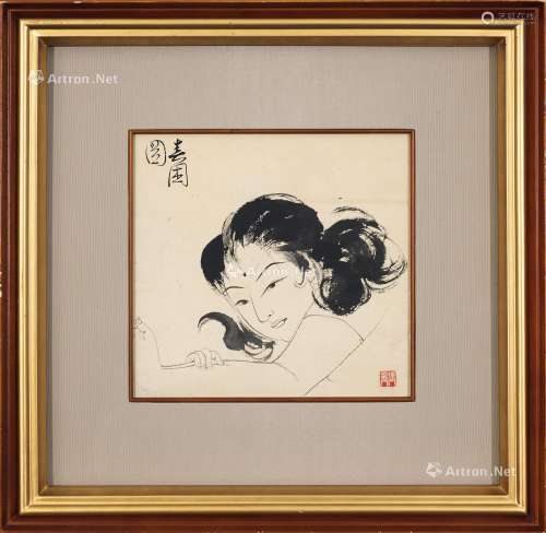 张大千（1899～1983） 春困图 镜心 纸本