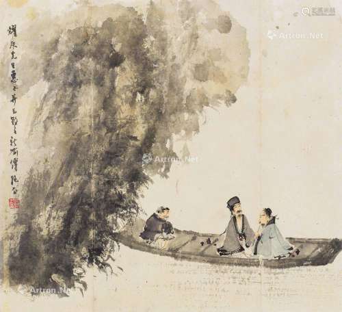 傅抱石（1904～1965） 赤壁泛舟 立轴 纸本