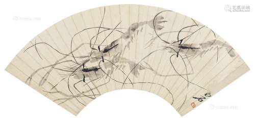 齐白石（1864～1957） 墨虾 镜心 纸本