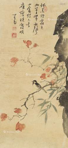 溥儒（1896～1963） 枫叶山禽 镜心 纸本
