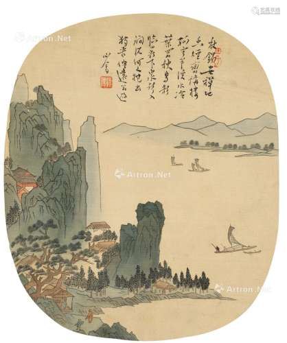 溥儒（1896～1963） 溪江放棹 镜心 绢本