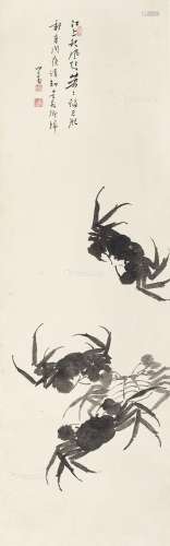 溥儒（1896～1963） 墨蟹 立轴 纸本