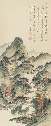 溥儒（1896～1963） 1954年作 雨余山色 立轴 纸本