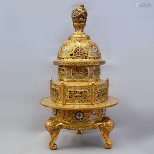 CHINESE CLOISONNE CENSE BURNER