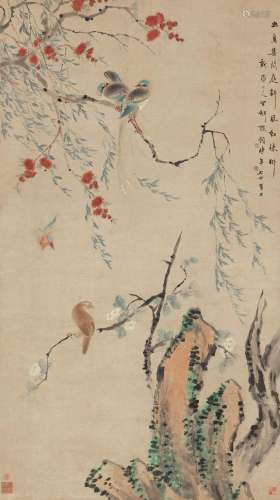 HUA YAN ( 1682～1756 ), FLOWER AND BIRD