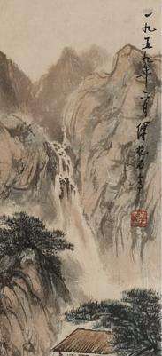 CHINESE PAINTING OF LANDSCAPE, SIGNED FU BAO SHI (1904-1965)