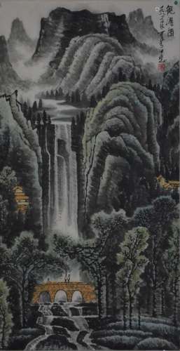 CHINESE PAINTING OF LANDSCAPE,  SIGNED WEI ZI XI