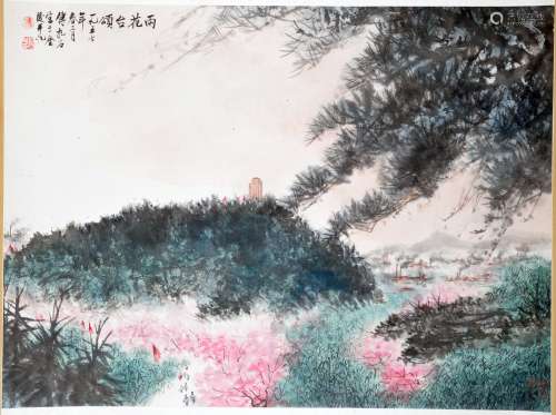 CHINESE SCROLL PAINTING OF LANDSCAPE