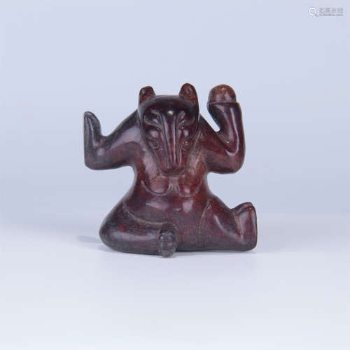 CHINESE BROWN JADE BEAST