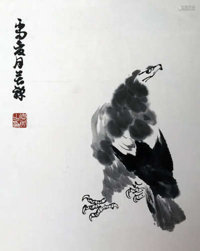 CHINESE SCROLL PAINTING OF EAGLE