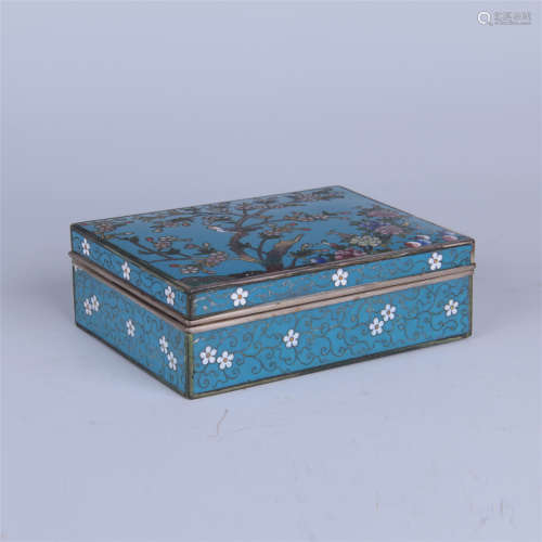 CHINESE CLOISONNE SQUARE BOX
