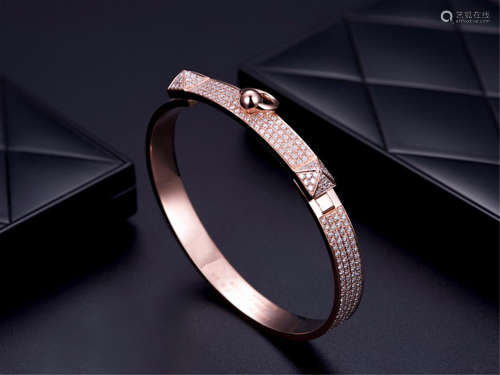 HERMES CDC DIAMOND 18K ROSE GOLD BRACELET