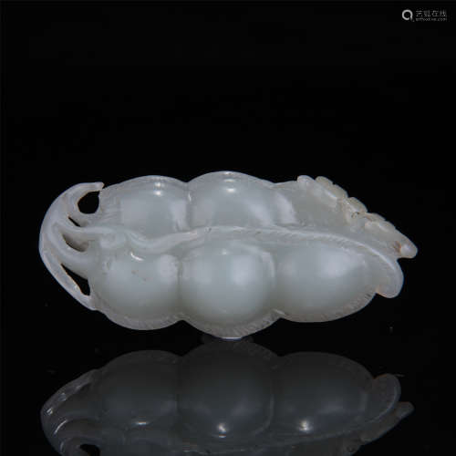 CHINESE WHITE JADE CARVED MELON