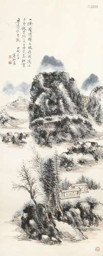 黄宾虹（1865～1955） 1934年作 秋山落日图 镜心 纸本