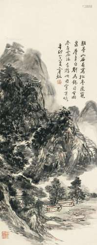 黄宾虹（1865～1955） 1951年作 敬亭山色 立轴 纸本