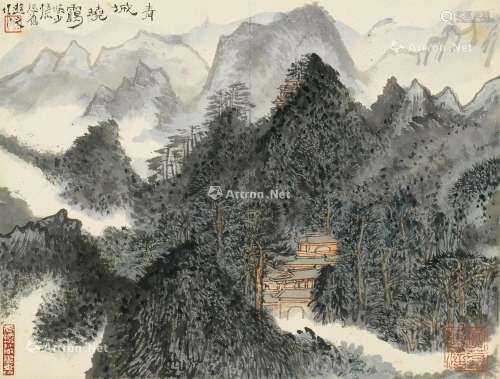 陆俨少（1909～1993） 青城晓霭 镜心 纸本