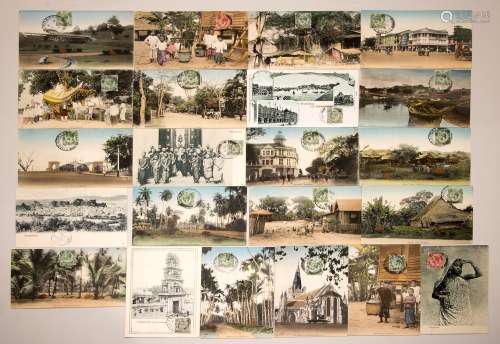 Réunion de 22 cartes postales anciennes : Singapou...