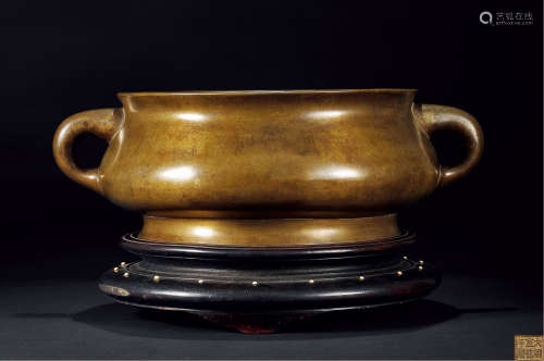 清中期 铜蚰耳炉