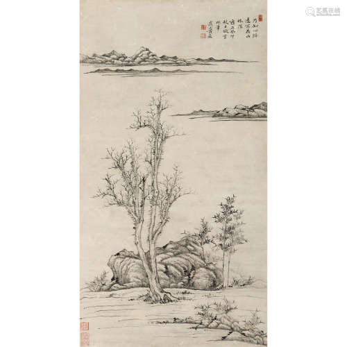 黄鼎（1660～1730） 1723年作 山水 立轴 纸本设色