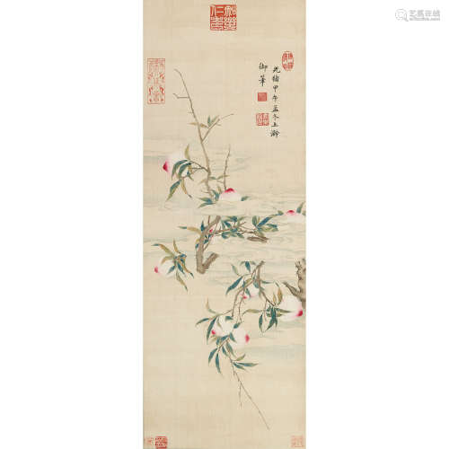 慈禧（1835～1908） 寿桃 镜心 绢本设色
