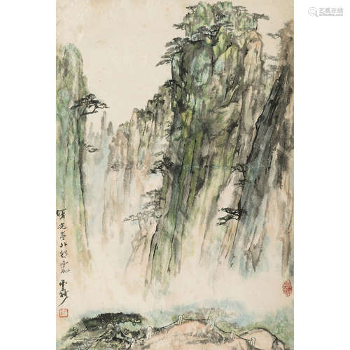 刘止庸（1910～1996） 山水 立轴 纸本设色