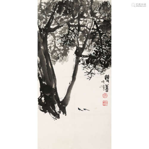 孙其峰（b.1920） 双喜图 镜心 纸本设色